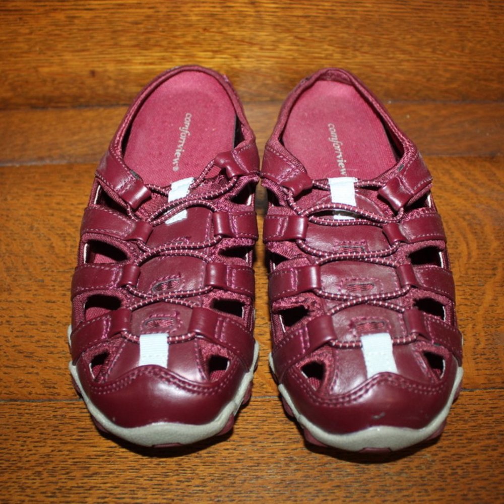 Comfort View Red Slip On Shoes Size 8